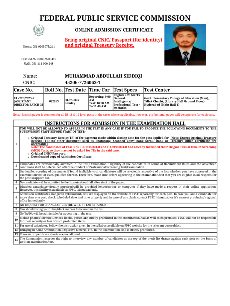 Online - Fpsc.gov - PK FPSC GR Reports GR Phase4 Ac 2025.Php | PDF
