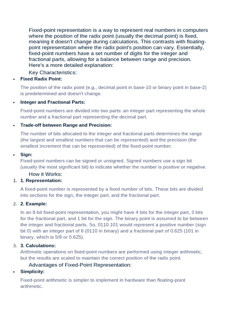 Understanding Fixed-Point Representation | PDF | Numbers | Decimal