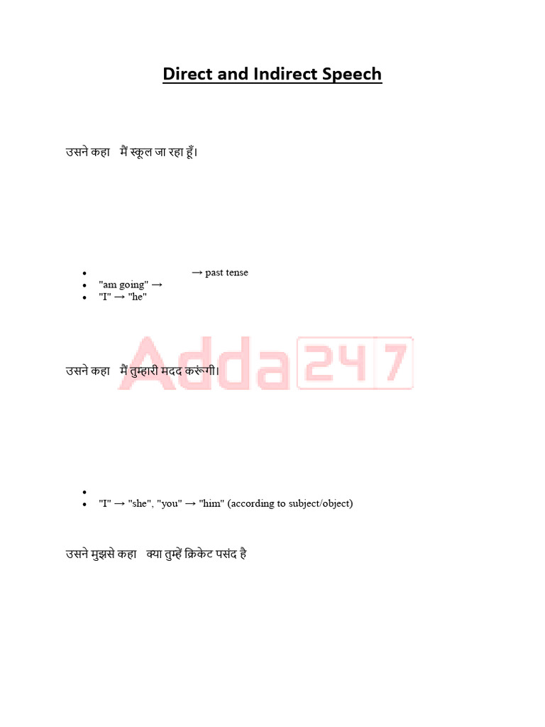 Direct and Indirect Speech | PDF | Semantic Units | Linguistic Morphology