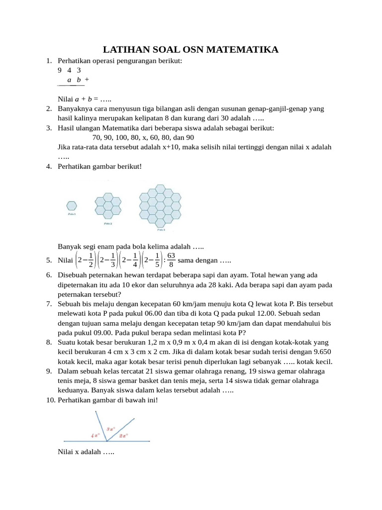 Latihan Soal Osn Matematika | PDF