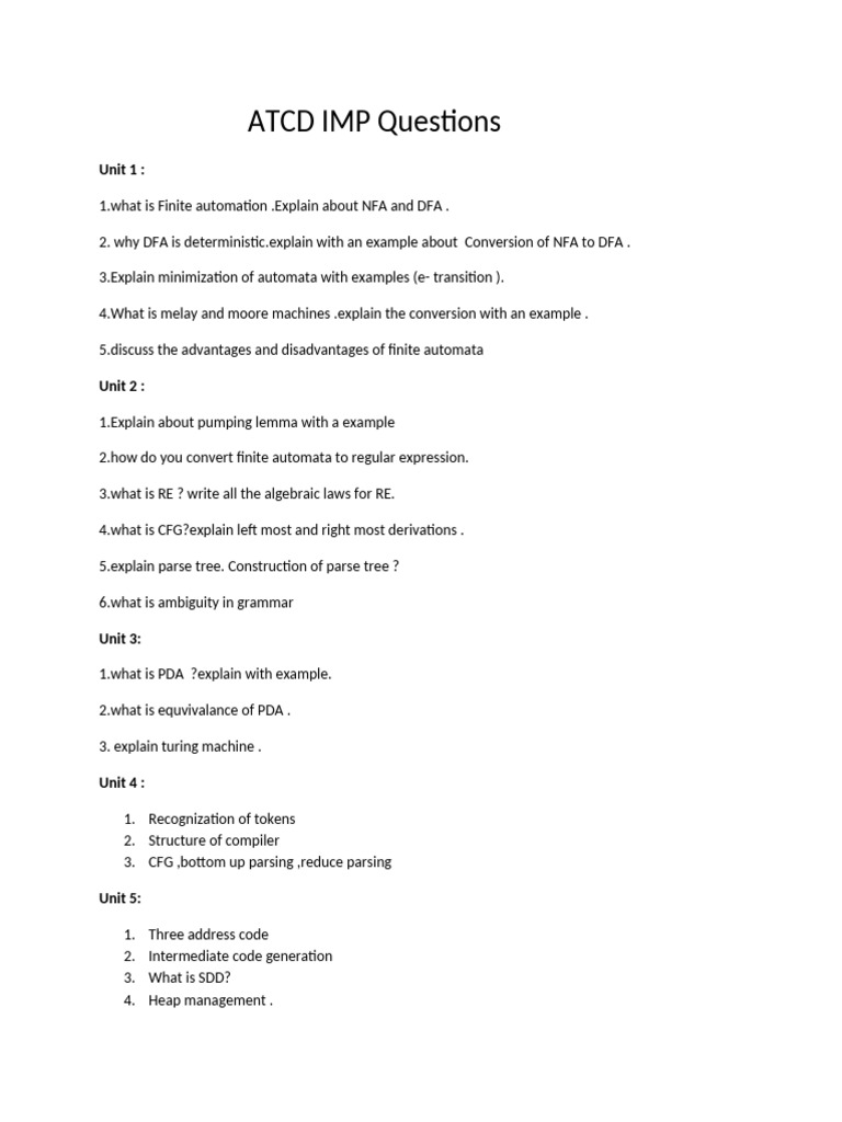 ATCD Important Questions Overview | PDF | Cmos | Encryption