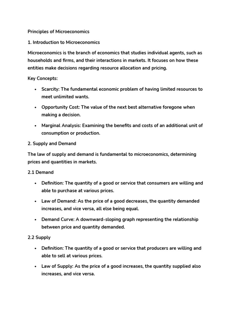 Microeconomics Principles Explained | PDF | Microeconomics | Supply And ...
