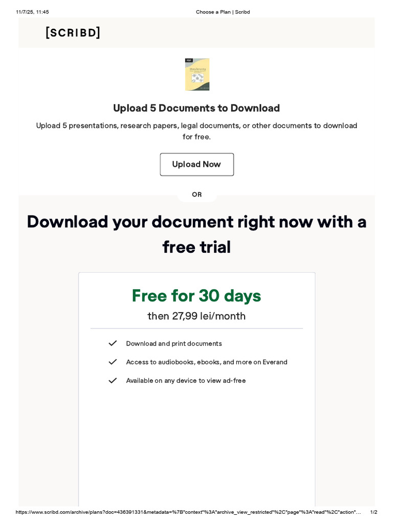 Choose A Plan - Scribd | PDF