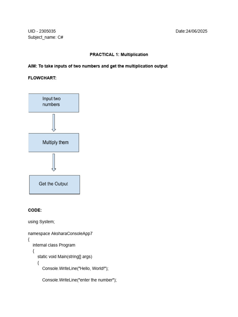 C# Multiplication Practical Guide | PDF