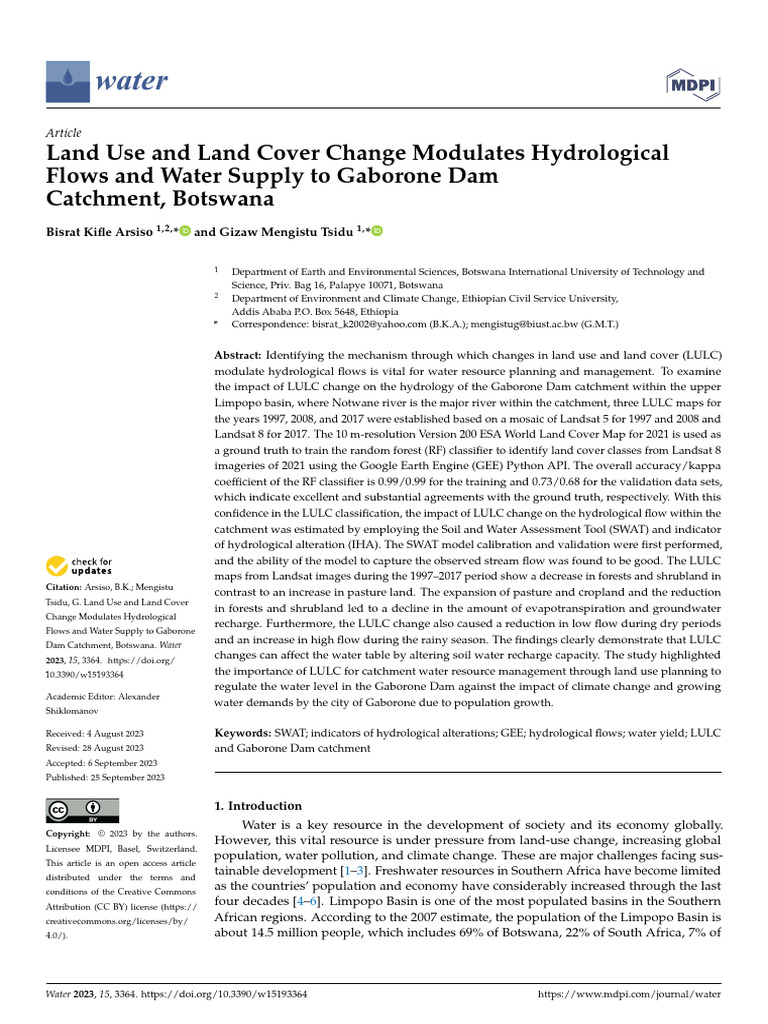 Water 15 03364 | PDF | Drainage Basin | Water