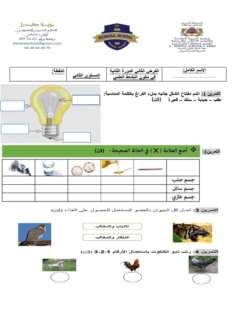 Control n2 s2 النشاط العلمي | PDF