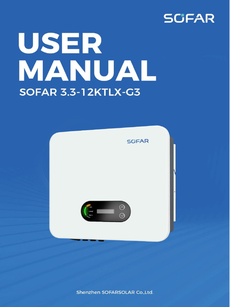 SOFAR 3.3~12KTLX-G3 User Manual | PDF | Power Inverter ...