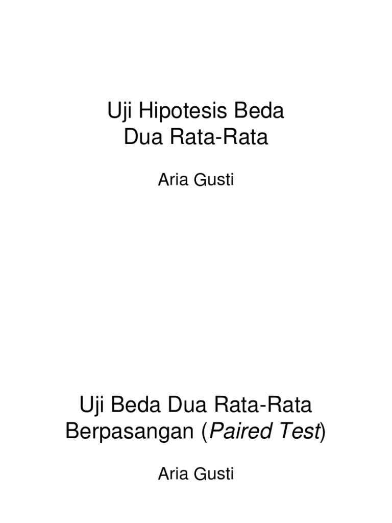 Contoh Hipotesis Uji Beda - Dawn Hullender