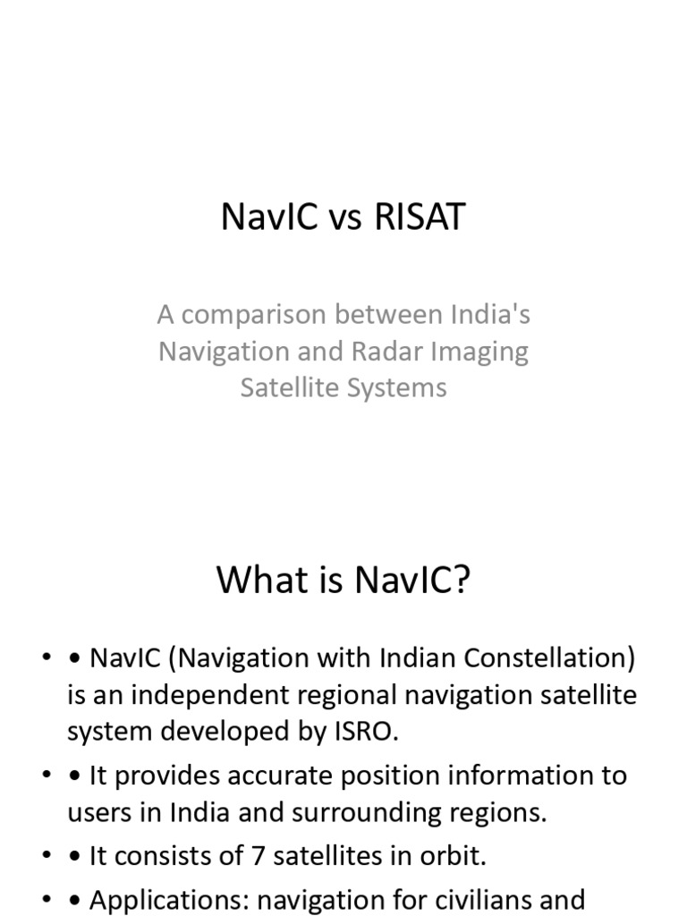 NavIC Vs RISAT Presentation | PDF