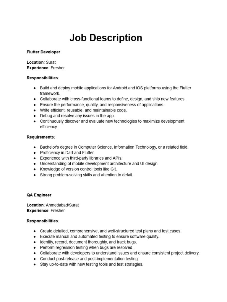 Job Openings for Freshers in Tech Roles | PDF | Software Development ...