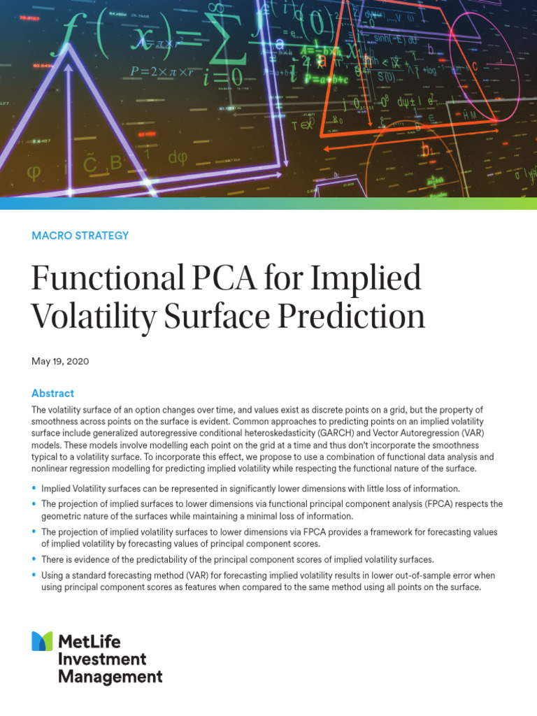 MIM Functional PCA Implied Volatility Surface Prediction 051920 | PDF ...
