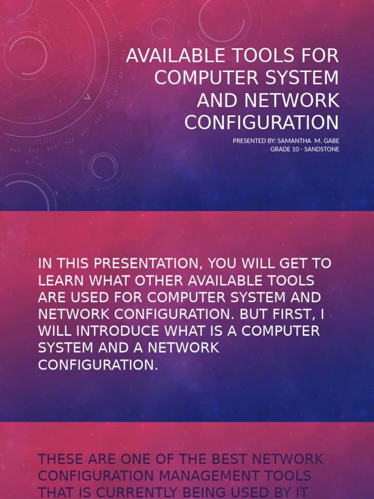 Available Tools For Computer System and Network Configuration | PDF ...