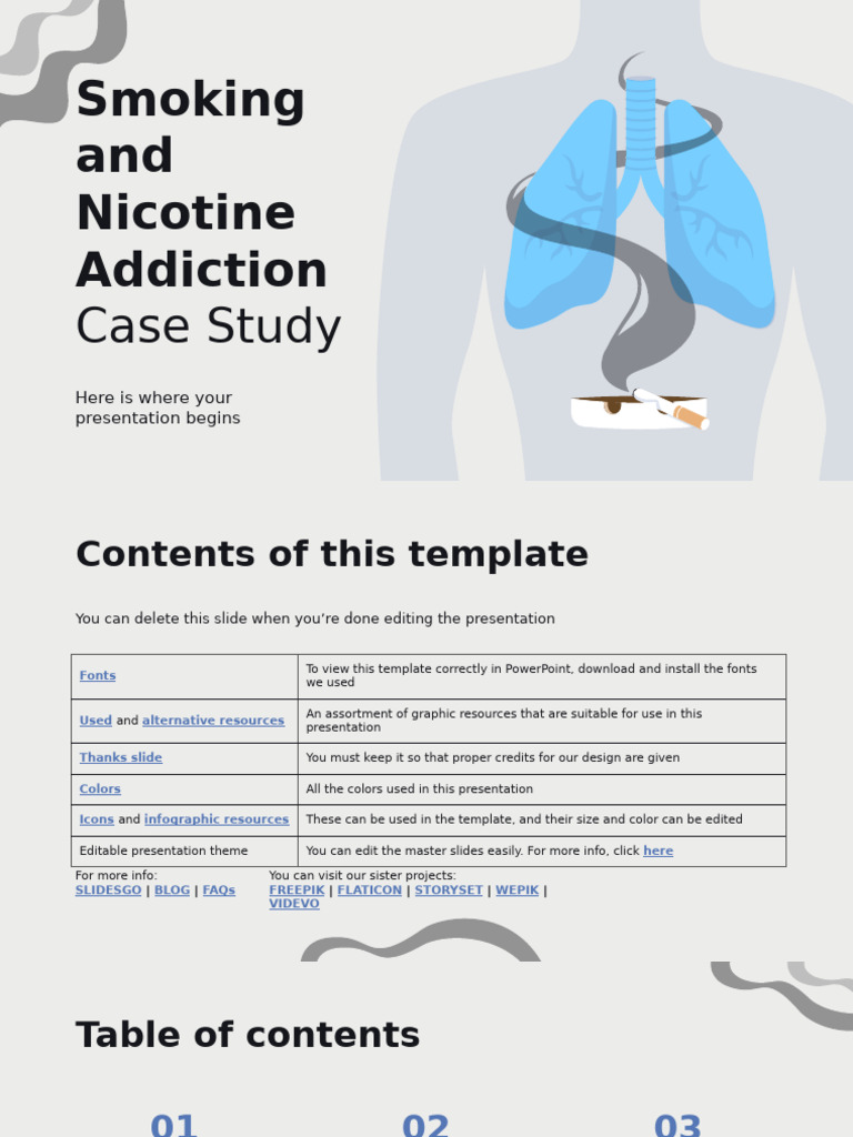 Smoking and Nicotine Addiction Case Study by Slidesgo | PDF | Medical ...