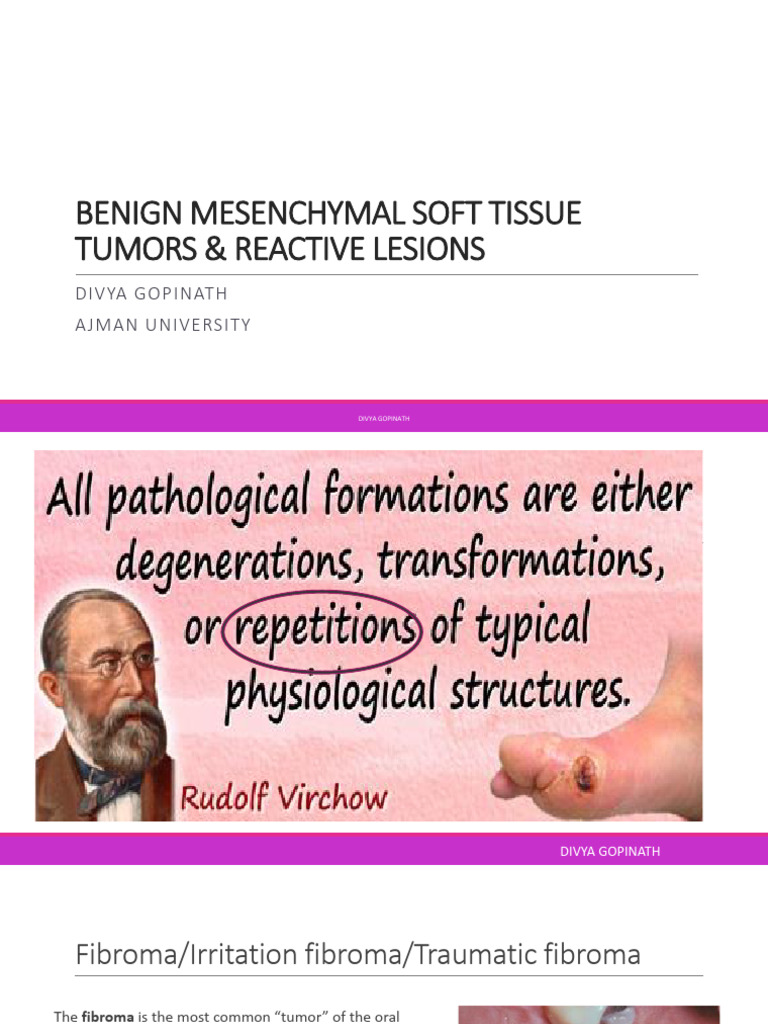 Reactive Lesions and Bening Mesenchymal Soft Tissue Tumors | PDF ...