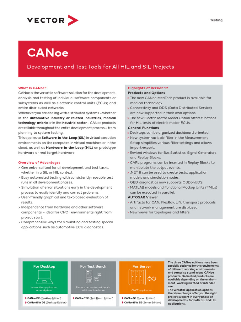 CANoe FactSheet en | PDF | Computing | Computer Engineering