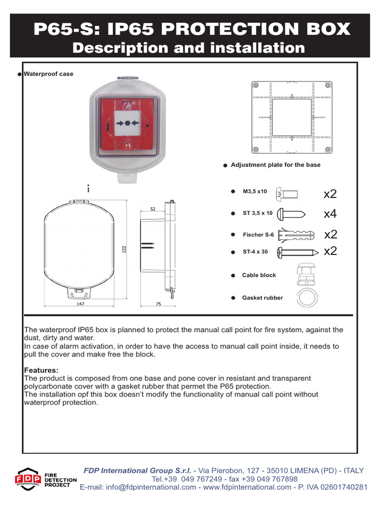 IP65 Waterproof Protection Box Guide | PDF | Equipment | Manufactured Goods