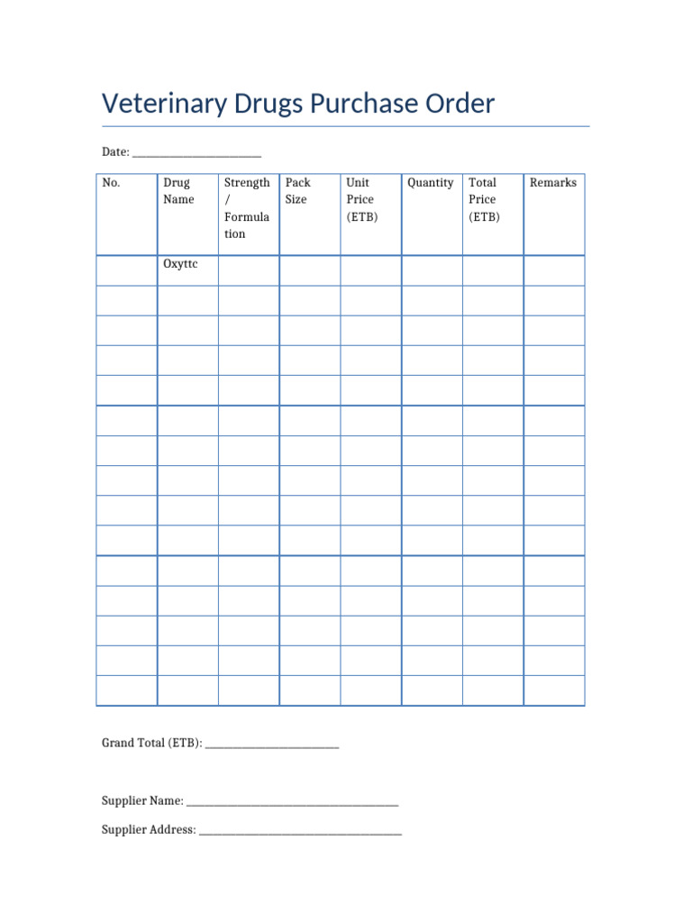 Viovet Prescription Order Form | PDF