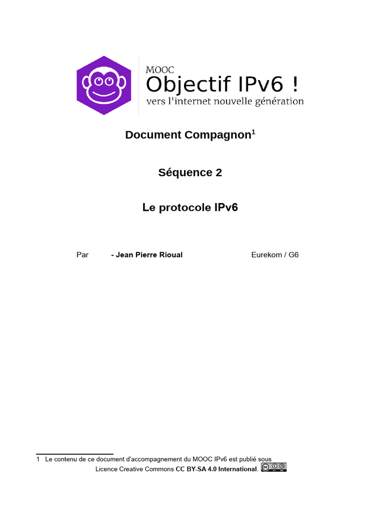 Introduction au protocole IPv6 | PDF | I Pv6 | Protocoles Internet