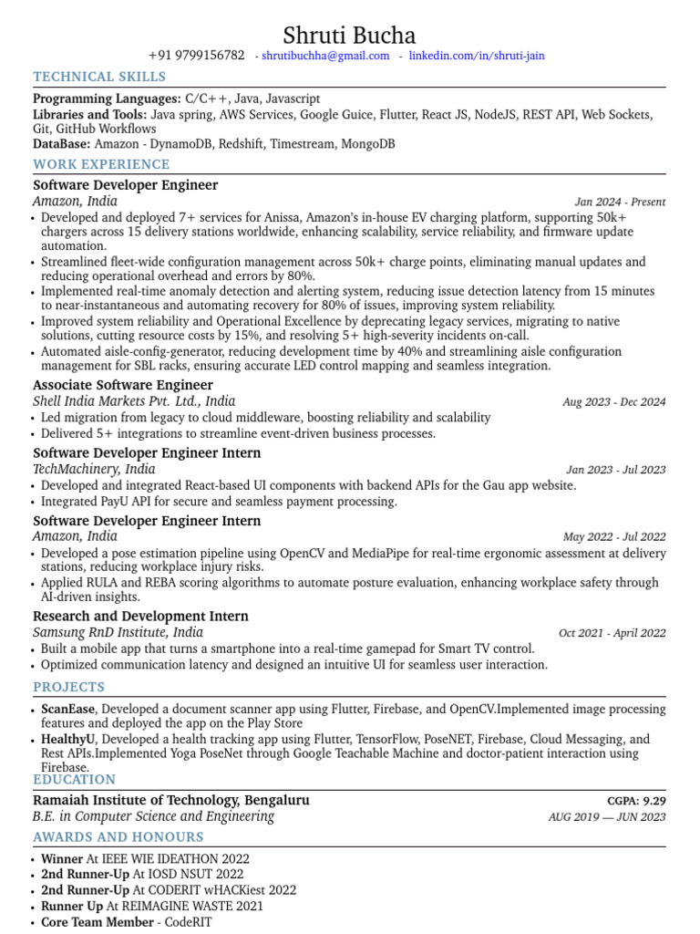 Shruti Bucha: Software Developer Profile | PDF | Software Development ...
