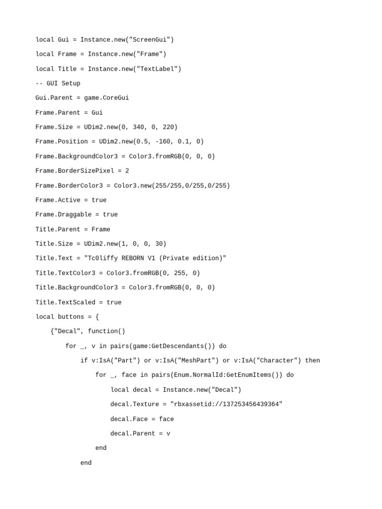 Harked Reborn V2 GUI Script | PDF
