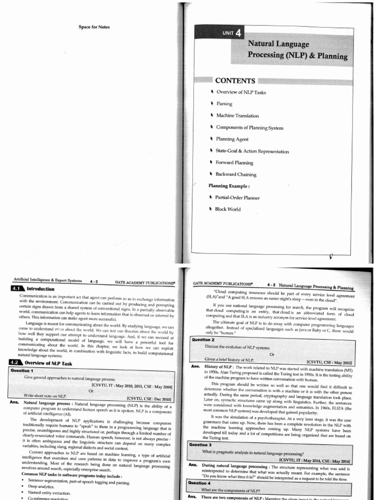 AI Unit 4 NLP Planning | PDF