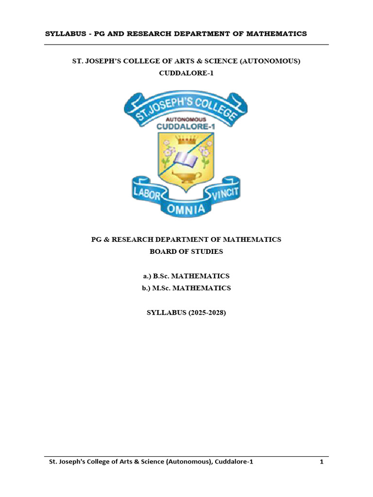 Mathematics Syllabus 2025-2028 | PDF | Matrix (Mathematics ...