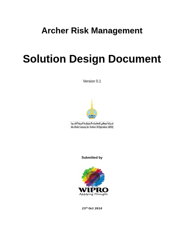 Solution Design Document - Risk Management V0.1 | PDF | Risk Management ...