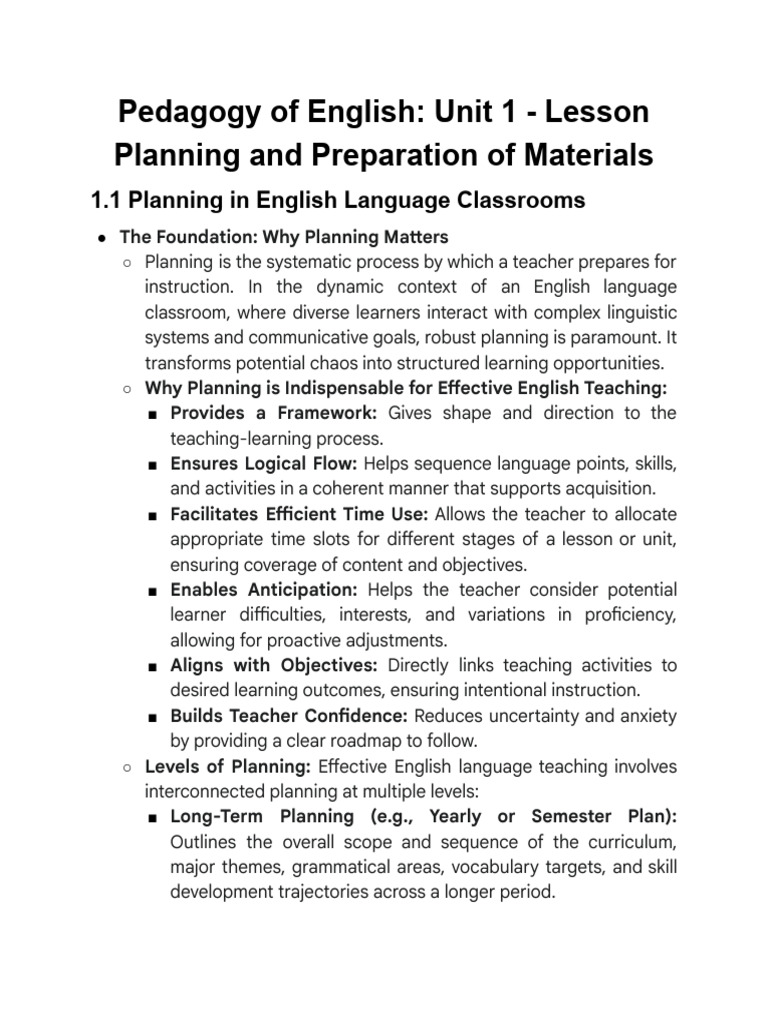 Effective English Lesson Planning Guide | PDF | Lesson Plan | Teachers