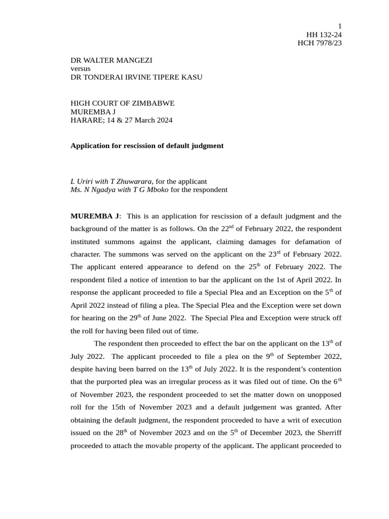 Rescission of Default Judgment Case | PDF | Default Judgment | Judgment ...