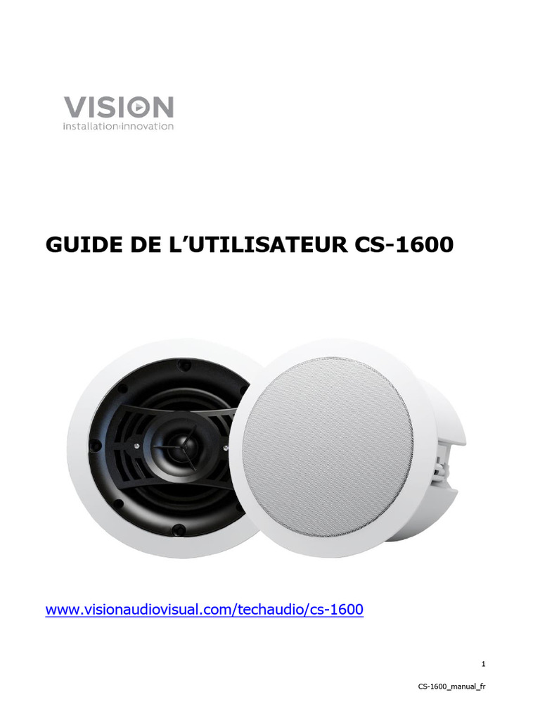 Manuel d'utilisation CS-1600 Vision | PDF | Haut-parleur | Déchets ...