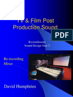 TV & Film Post Production Sound: Ravensbourne Sound Design Year 2