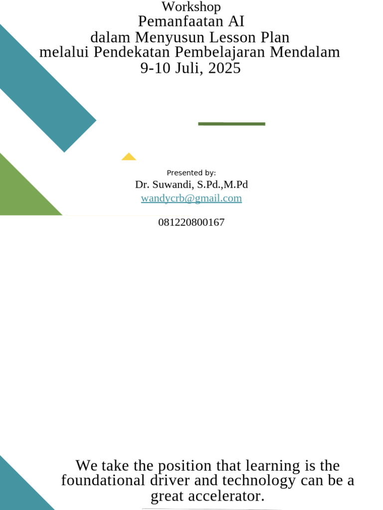 Rencana Pembelajaran AI dan Deep Learning | PDF