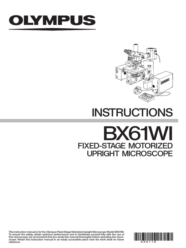 Olympus BX61WI Microscope Manual | PDF | Microscopy | Light