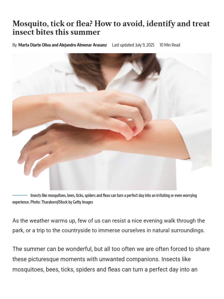 Mosquito, Tick or Flea? How To Avoid, Identify and Treat Insect Bites ...