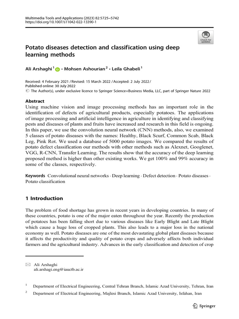 Potato Disease Detection with Deep Learning | PDF | Artificial ...