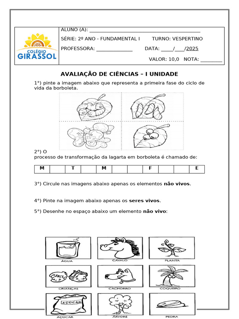 Avaliacao - de - Ciencias - 2 Ano | PDF