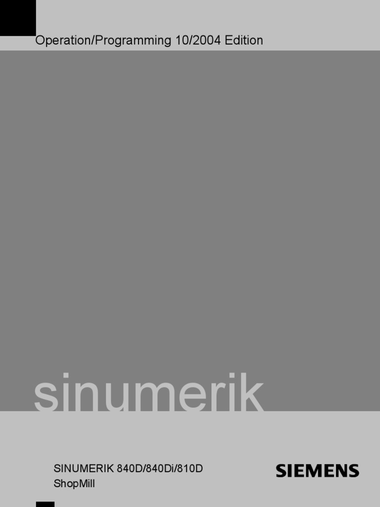 Sinumerik 840D ShopMill | PDF | C (Programming Language