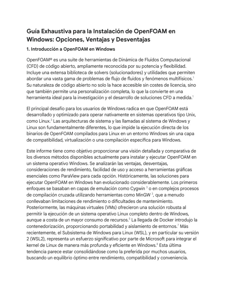 OpenFOAM en Windows - Opciones - Pasos, Steps | PDF | Distribución de ...