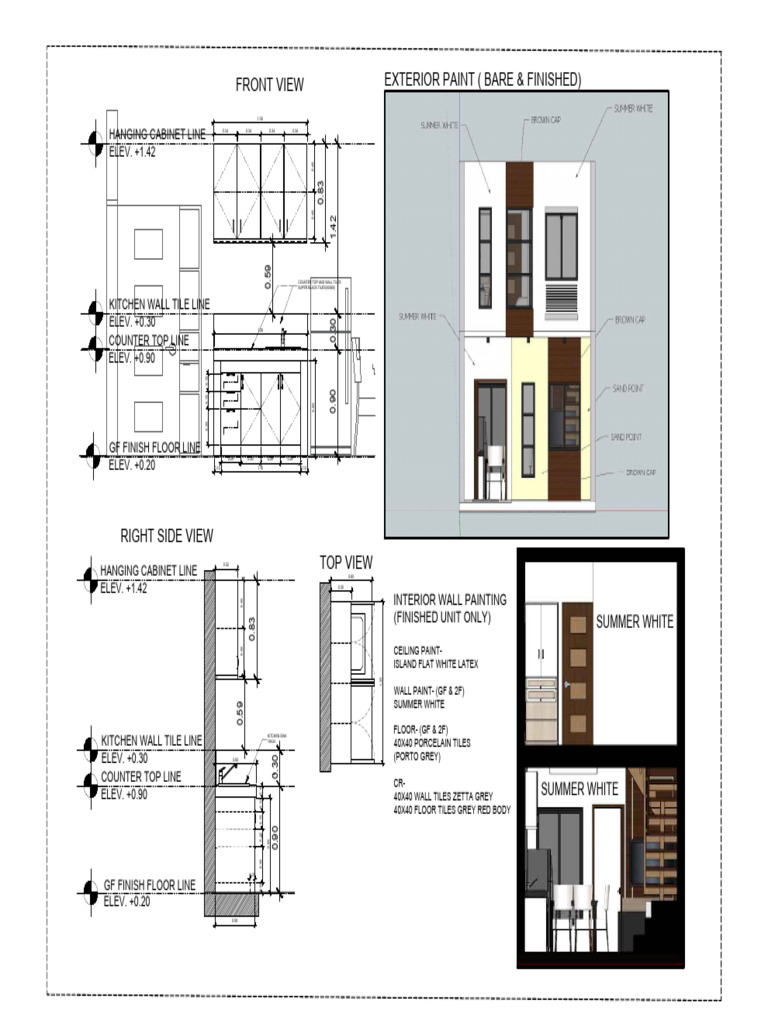 Kitchen Tile Setting Elevations | PDF | Tile | Countertop