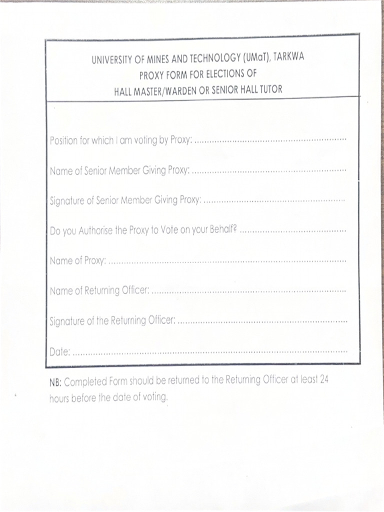 Proxy Form | PDF