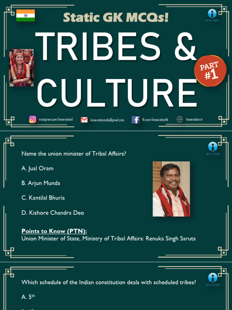 Major Indian Tribes and Culture Quiz | PDF | South Asia | Social Groups ...