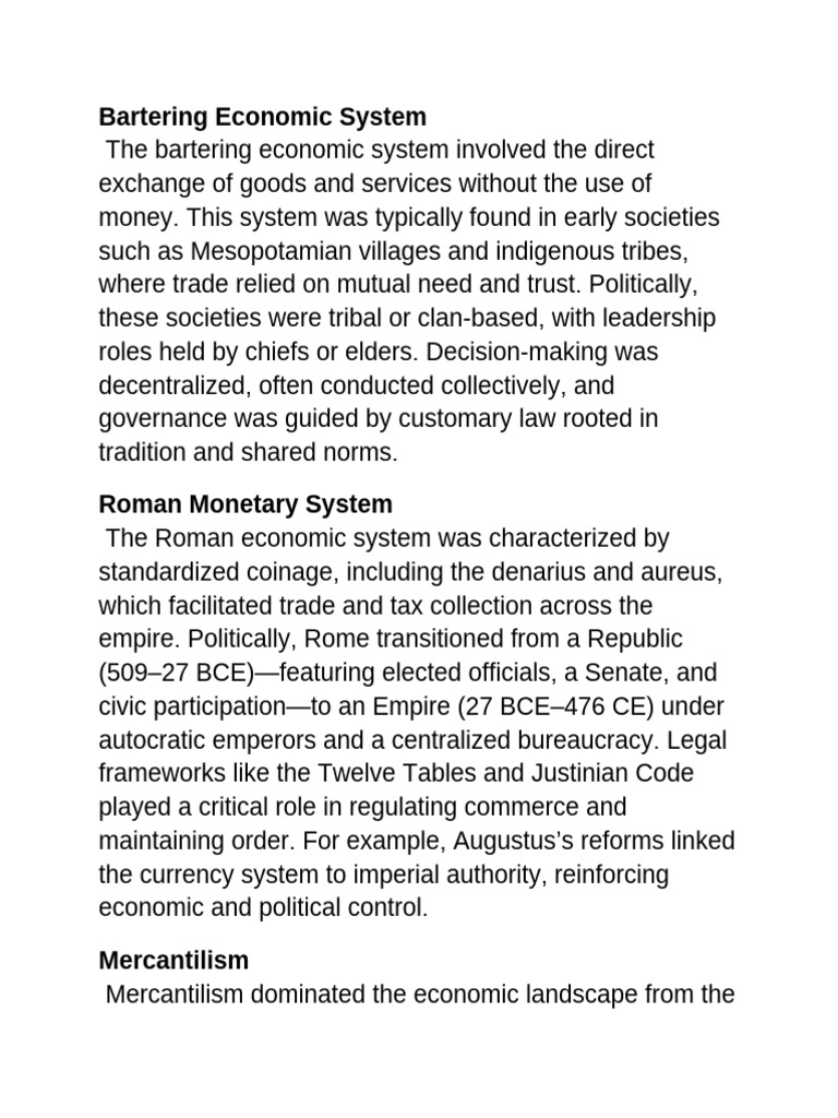 Evolution of Economic Systems | PDF