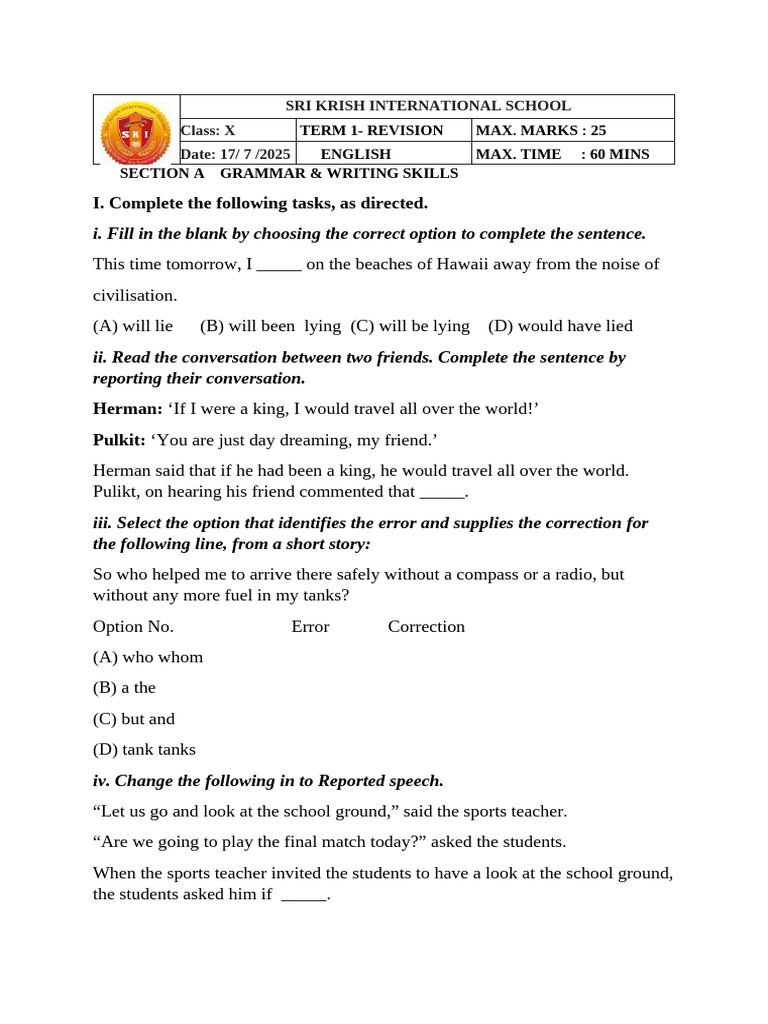 Direct and Indirect Speech Worksheet Mmr6 | PDF