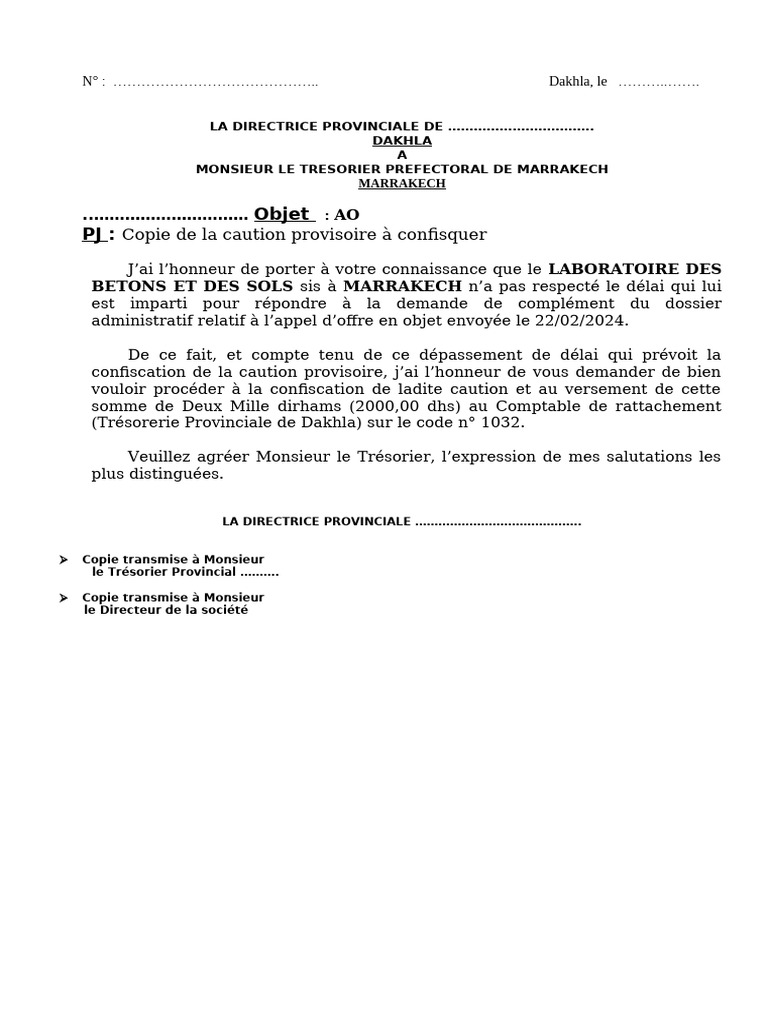 Demande de confiscation de caution | PDF