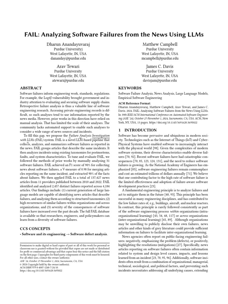 Analyzing Software Failures with LLMs | PDF | Engineering | Software