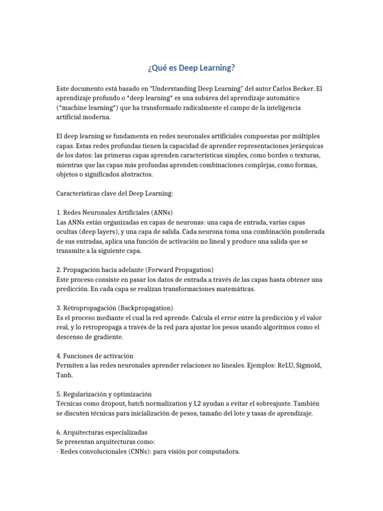 Introducción al Deep Learning en IA | PDF | Aprendizaje profundo ...