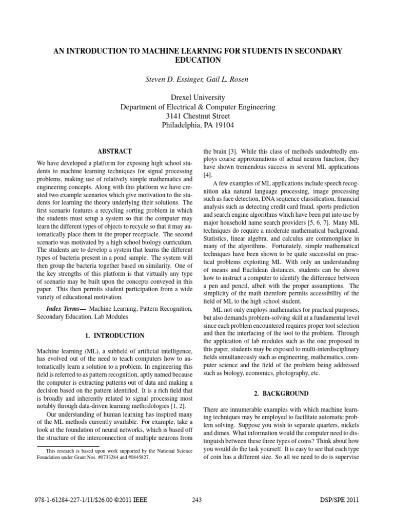 Machine Learning for High School Students | PDF | Machine Learning ...