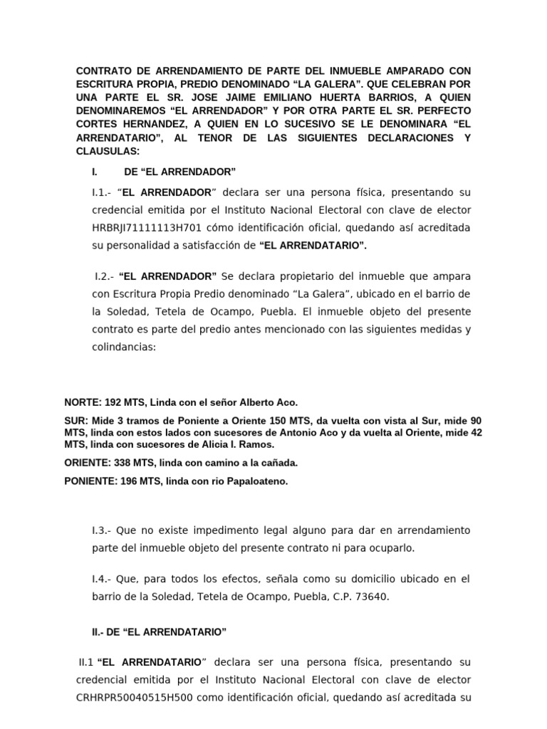 Contrarto Machote | PDF | Derecho civil (sistema legal)