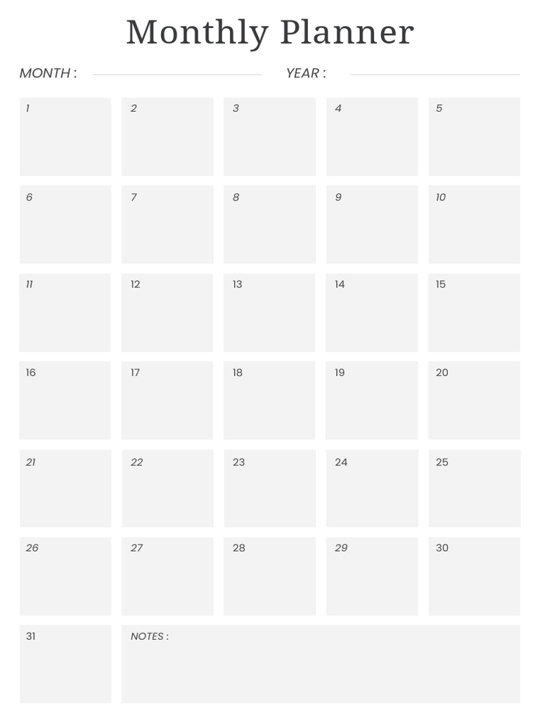 Monthly Planner 8 | PDF