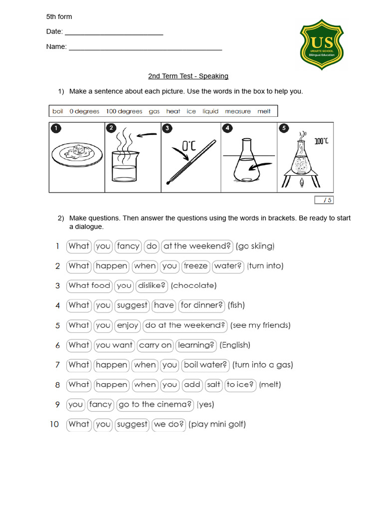 Speaking Test - 7th July | PDF